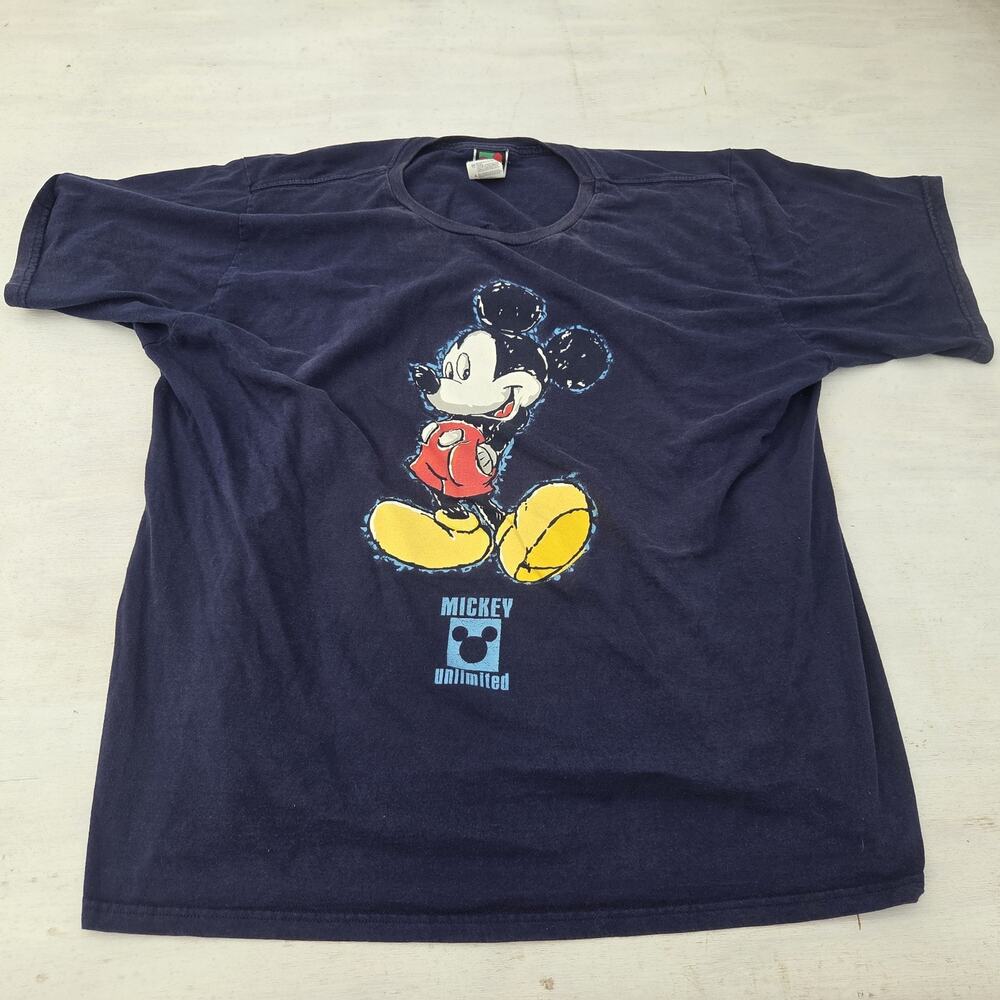 Mickey Unlimited Graphic T Shirt Mens 3XL Blue Vintage Mickey Mouse Jerry Leigh